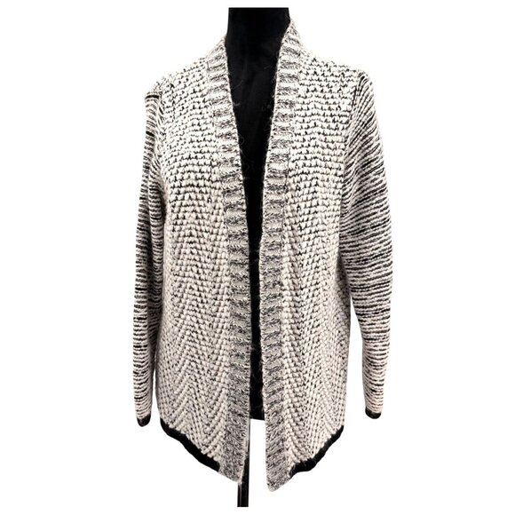 Coldwater Creek Cardigan Sweater‎ Womens 1X SOFT Open Knit Chevron Alpaca Blend - Picture 1 of 6